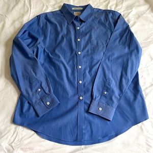 Women`s LL Bean Wrinkle Resistant Fitted Oxford Shirt, Long Sleeve, Women Size L